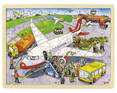 Puzzle drewniane - Na lotnisku - zabawki edukacyjne