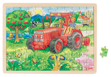 Puzzle - Traktor - zabawki drewniane 