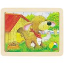 Baśniowe zwierzątka - wesoły piesek - puzzle - zabawki drewniane