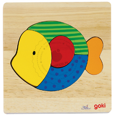 Puzzle - Mała rybka - zabawki drewniane 
