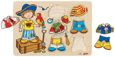 Puzzle - Chłopiec z ubrankami - zabawki drewniane 