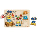 Puzzle - Chłopiec z ubrankami - zabawki drewniane 