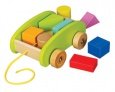 HAPE Wózek do ciągnięcia z klockami - zabawki drewniane