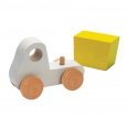 Drewniana miniciężarówka biała - zabawki drewniane